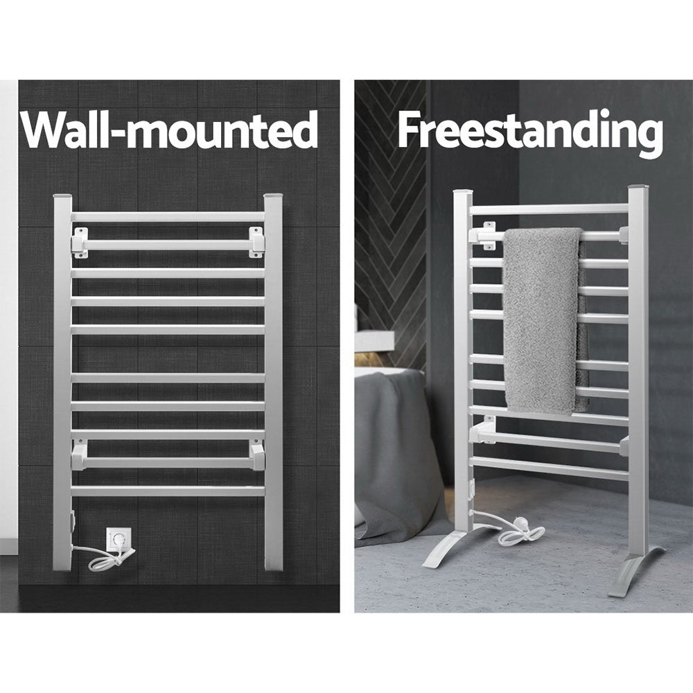 Drying Racks & Hangers: Devanti Electric Heated Towel Rail Rack 10 Bars Freestanding Clothes Dry Warmer