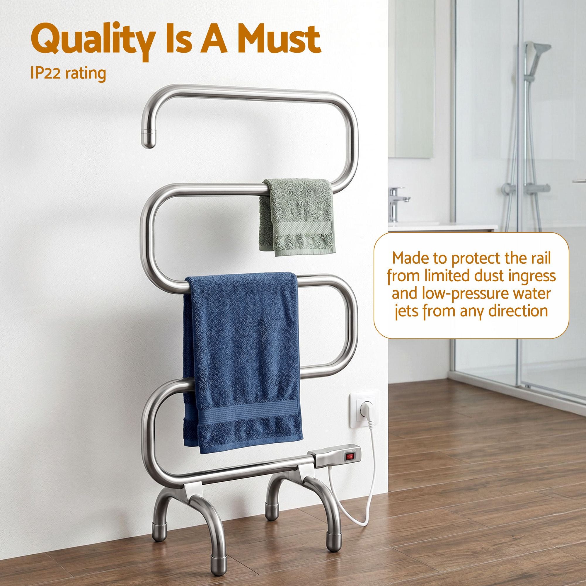 Drying Racks & Hangers: Devanti Electric Heated Towel Rail Rack 5 Bars Freestanding Clothes Dry Warmer