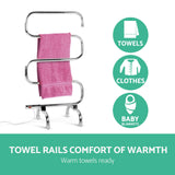 Drying Racks & Hangers: Devanti Electric Heated Towel Rail Rack 5 Bars Freestanding Clothes Dry Warmer