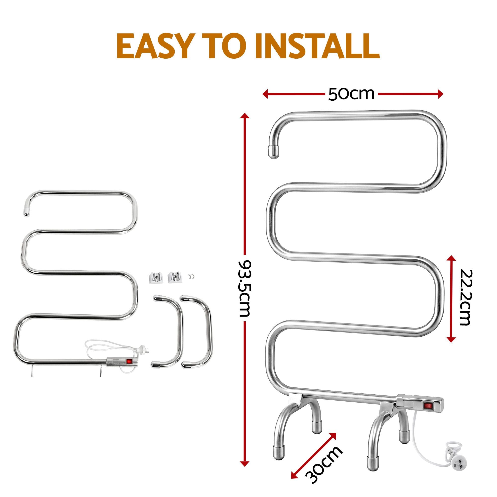 Drying Racks & Hangers: Devanti Electric Heated Towel Rail Rack 5 Bars Freestanding Clothes Dry Warmer