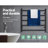 Drying Racks & Hangers: Devanti Electric Heated Towel Rail Rack 5 Bars Wall Mounted Clothes Dry Warmer