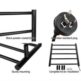Drying Racks & Hangers: Devanti Electric Heated Towel Rail Rack 5 Bars Wall Mounted Clothes Dry Warmer