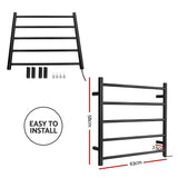 Drying Racks & Hangers: Devanti Electric Heated Towel Rail Rack 5 Bars Wall Mounted Clothes Dry Warmer