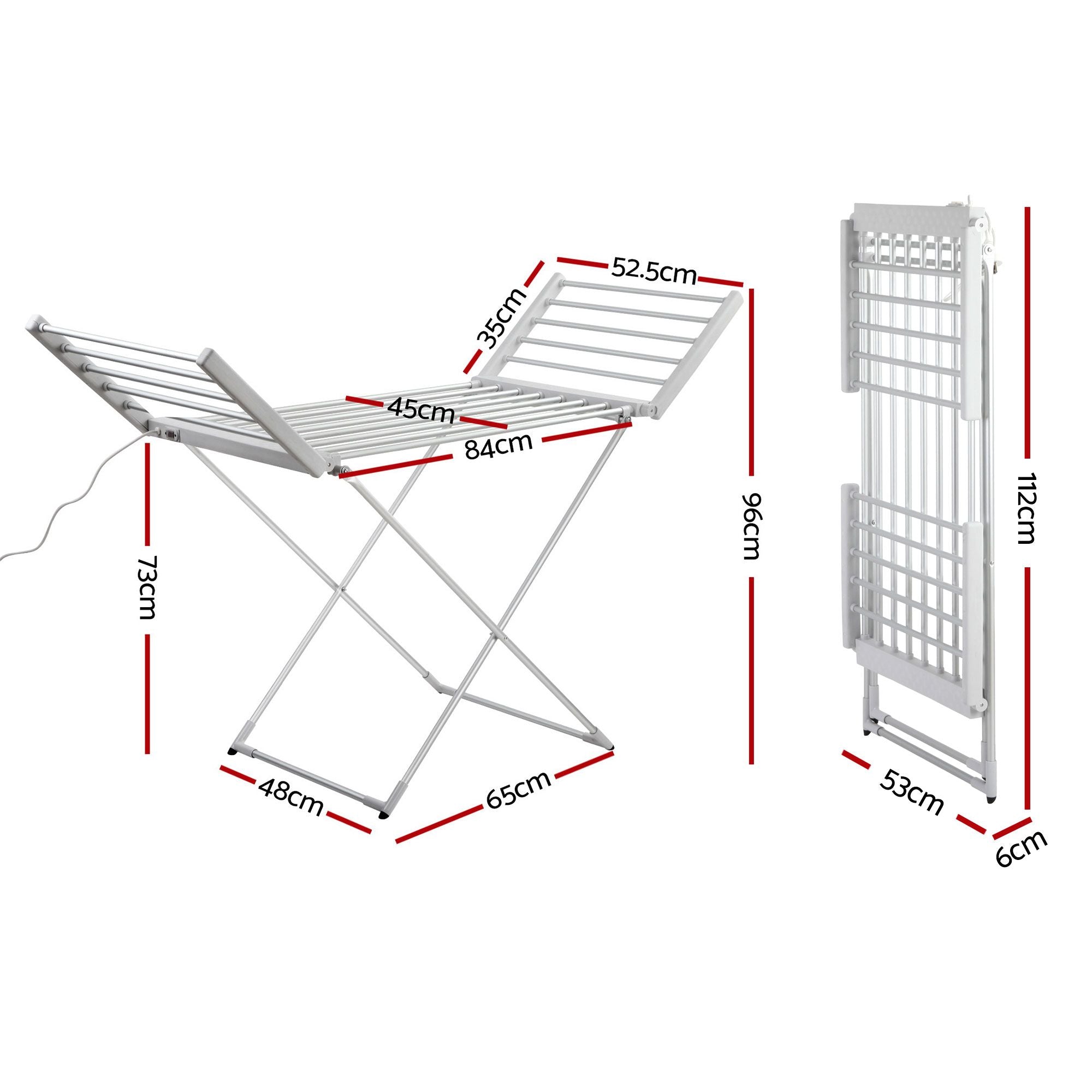 Drying Racks & Hangers: Devanti Electric Heated Towel Rail Rack 18 Bars Freestanding Clothes Dry Warmer
