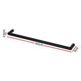 Towel Racks & Holders: Towel Rail Rack Holder Single 600mm Wall Mounted Stainless Steel Black