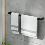 Towel Racks & Holders: Towel Rail Rack Holder Single 600mm Wall Mounted Stainless Steel Black