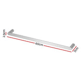 Towel Racks & Holders: Towel Rail Rack Holder Single 600mm Wall Mounted Stainless Steel Silver