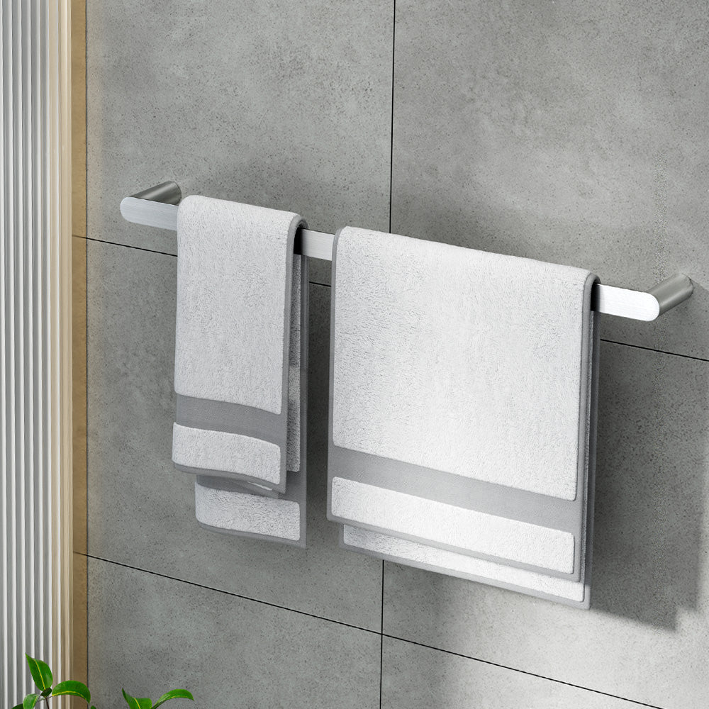 Towel Racks & Holders: Towel Rail Rack Holder Single 600mm Wall Mounted Stainless Steel Silver