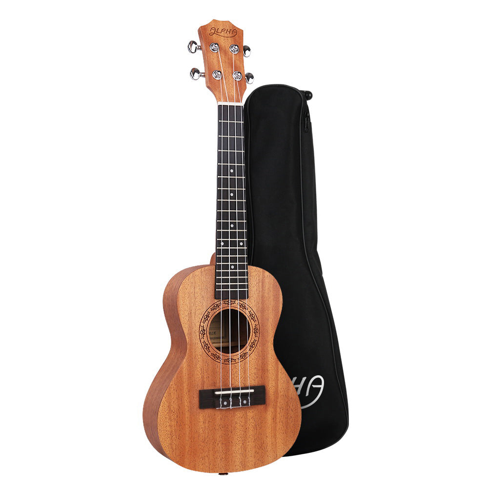 Guitars: Alpha 23" Ukulele Natural Mahogany Concert Beginner Gift w/ Carry Bag