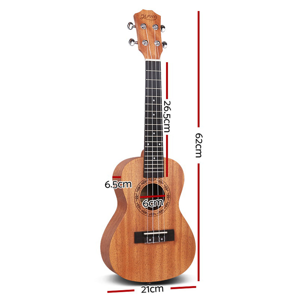 Guitars: Alpha 23" Ukulele Natural Mahogany Concert Beginner Gift w/ Carry Bag
