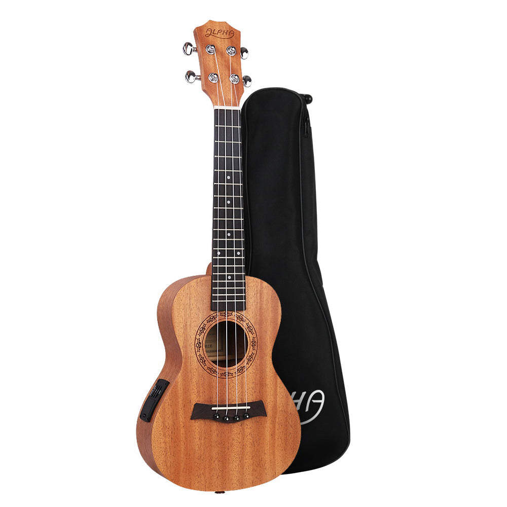 Guitars: Alpha 26" Ukulele Equaliser Natural Mahogany Tenor Beginner Gift w/ Bag