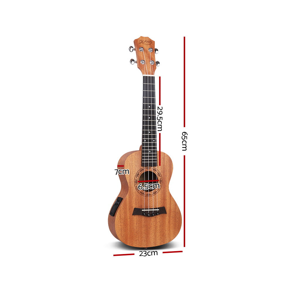 Guitars: Alpha 26" Ukulele Equaliser Natural Mahogany Tenor Beginner Gift w/ Bag