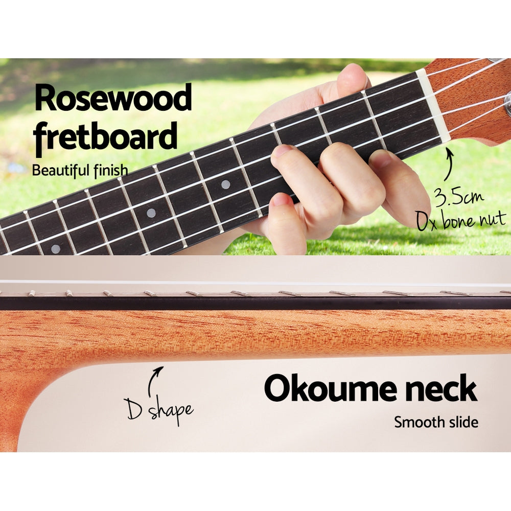 Guitars: Alpha 26" Ukulele Equaliser Natural Mahogany Tenor Beginner Gift w/ Bag