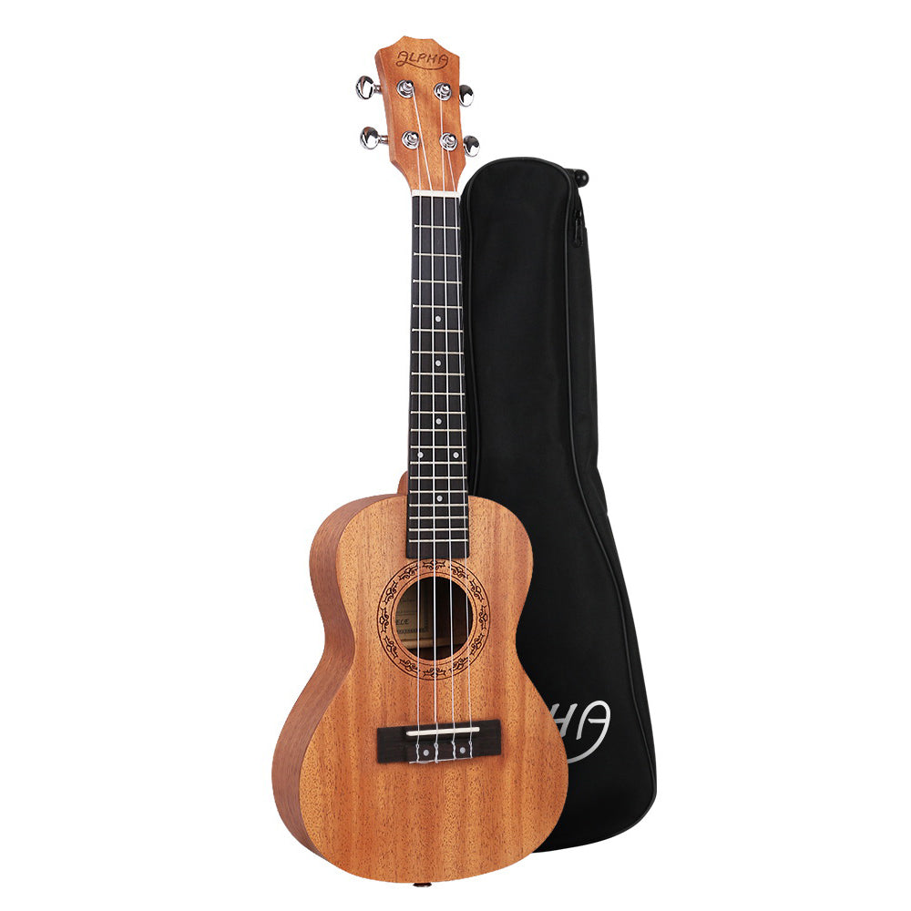 Guitars: Alpha 26" Ukulele Natural Mahogany Tenor Beginner Gift w/ Carry Bag