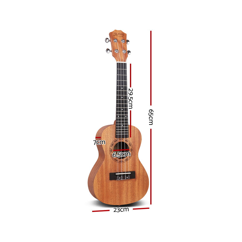 Guitars: Alpha 26" Ukulele Natural Mahogany Tenor Beginner Gift w/ Carry Bag