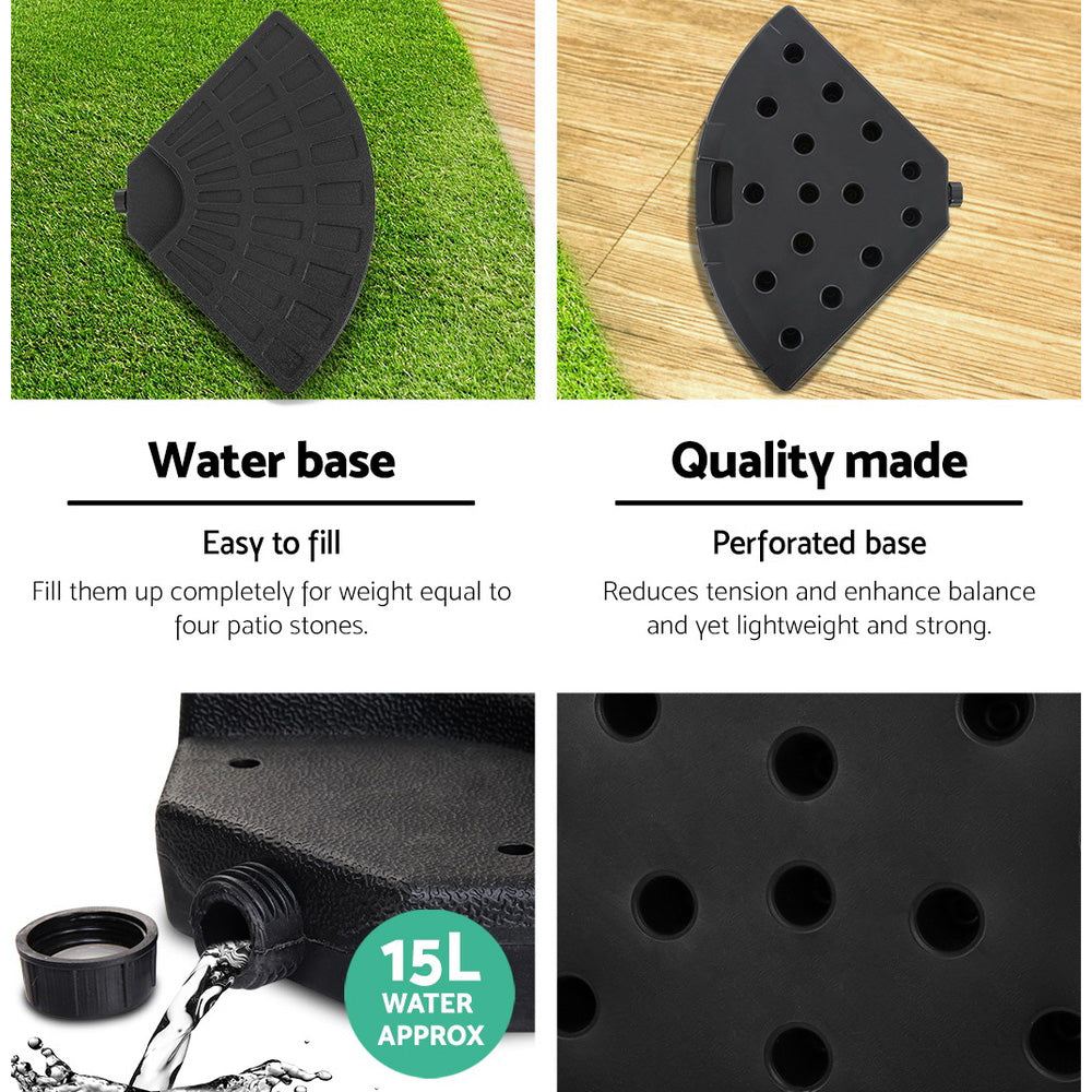 Umbrellas & Sunshades: Instahut 3m Outdoor Umbrella w/Base Cantilever Beach Garden Patio Black