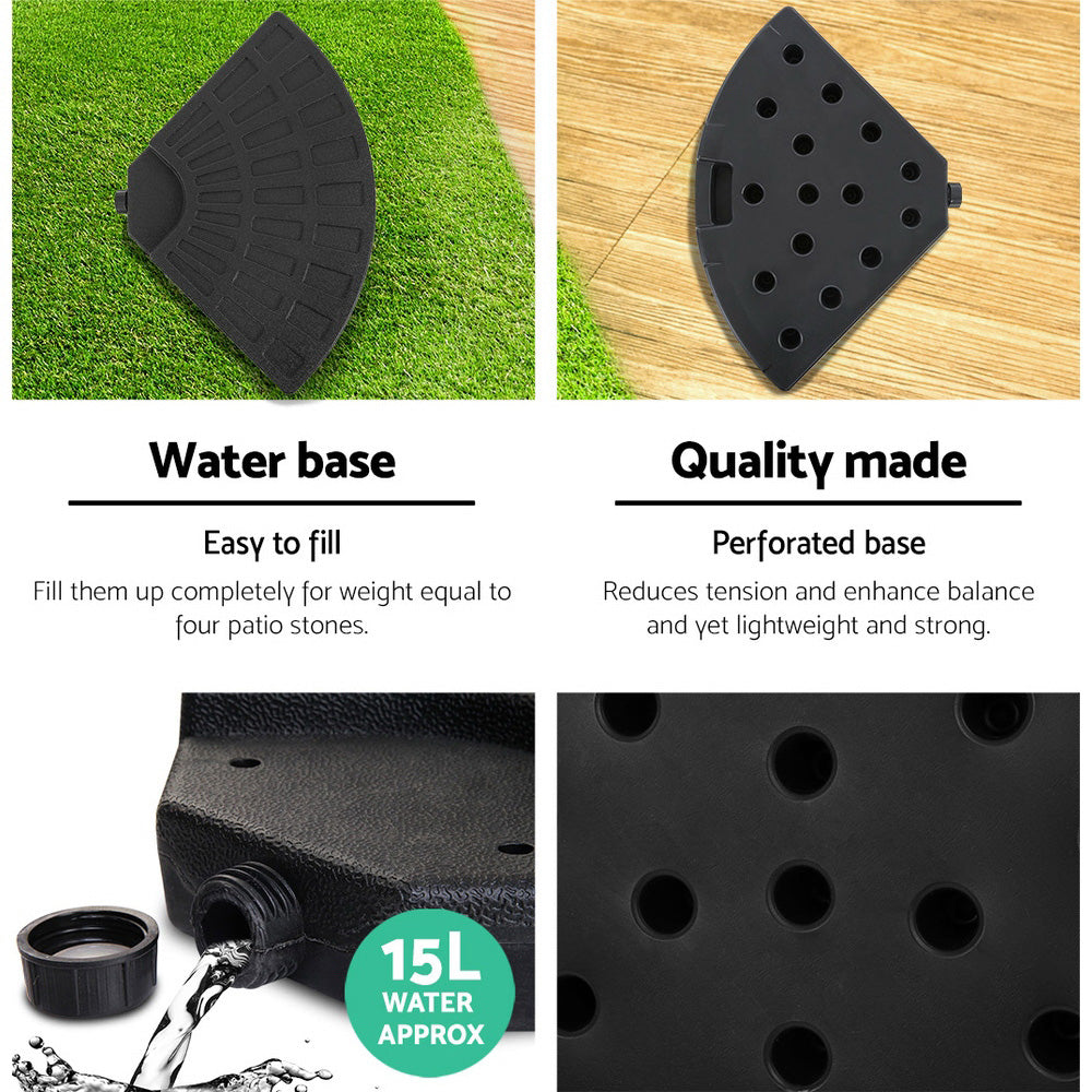 Umbrellas & Sunshades: Instahut 3m Outdoor Umbrella w/Base Cantilever Beach Garden Patio Charcoal