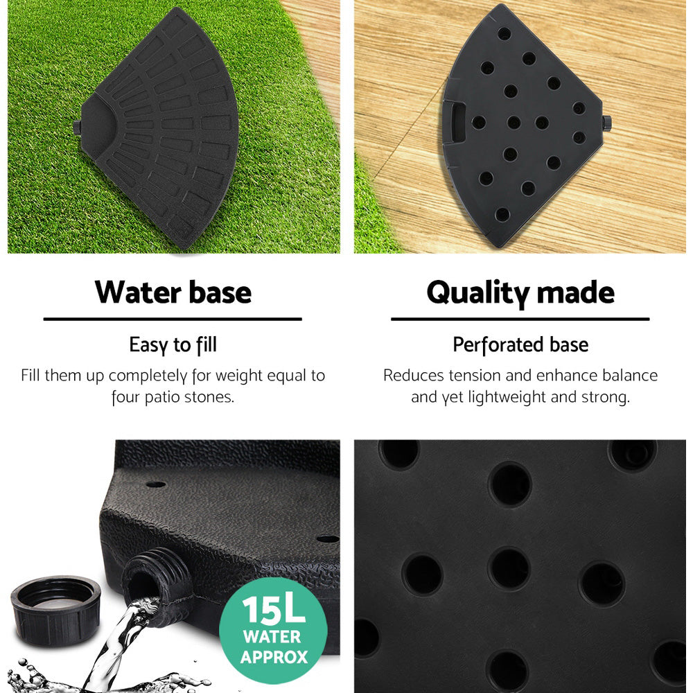 Umbrellas & Sunshades: Instahut 3m Outdoor Umbrella w/Base Cantilever Beach Garden Patio Grey