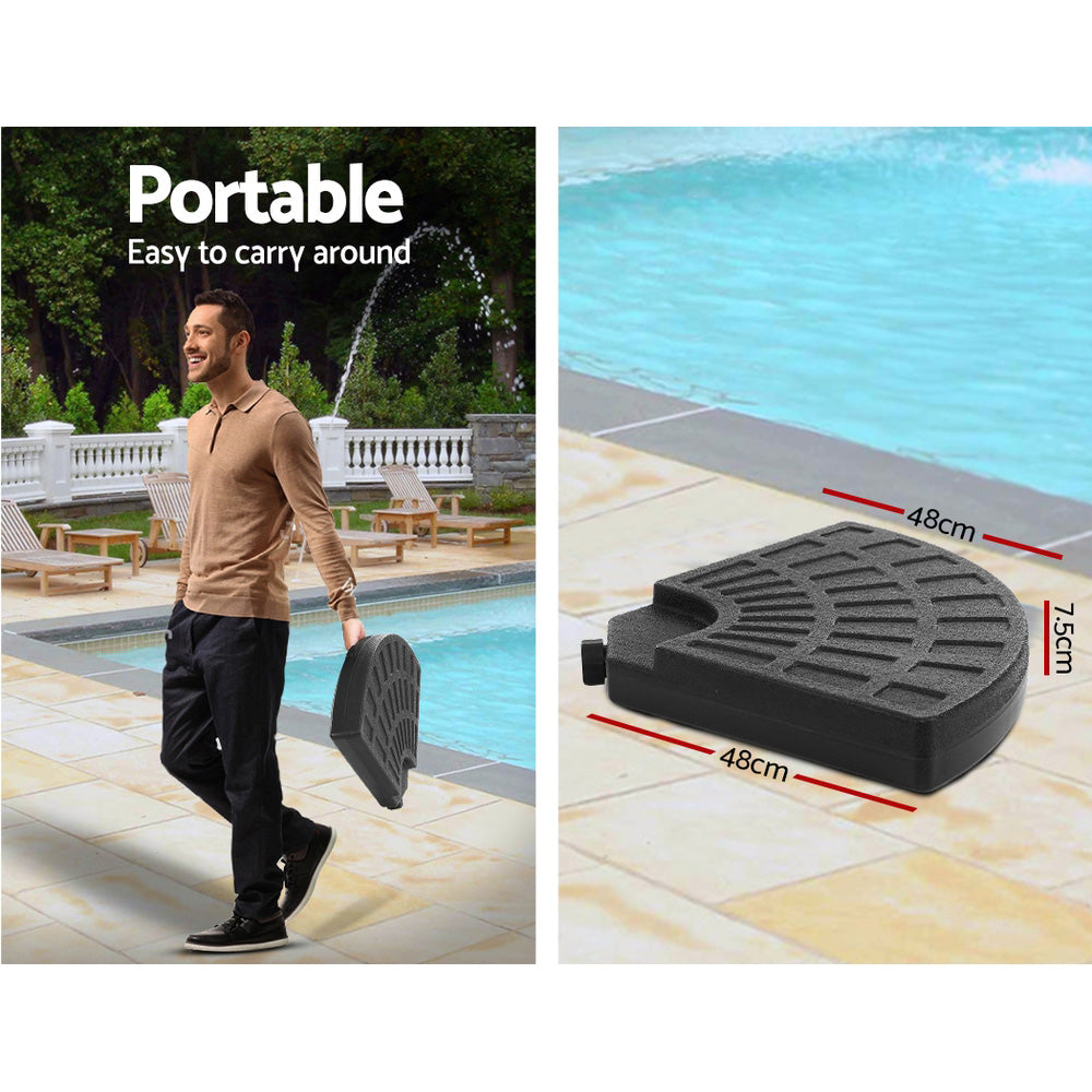 Umbrellas & Sunshades: Instahut 3m Outdoor Umbrella w/Base Cantilever Beach Garden Patio Grey