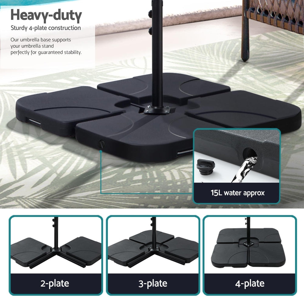 Umbrellas & Sunshades: Instahut 3m Umbrella w/Base Outdoor Cantilever Beach Garden Patio Parasol Black