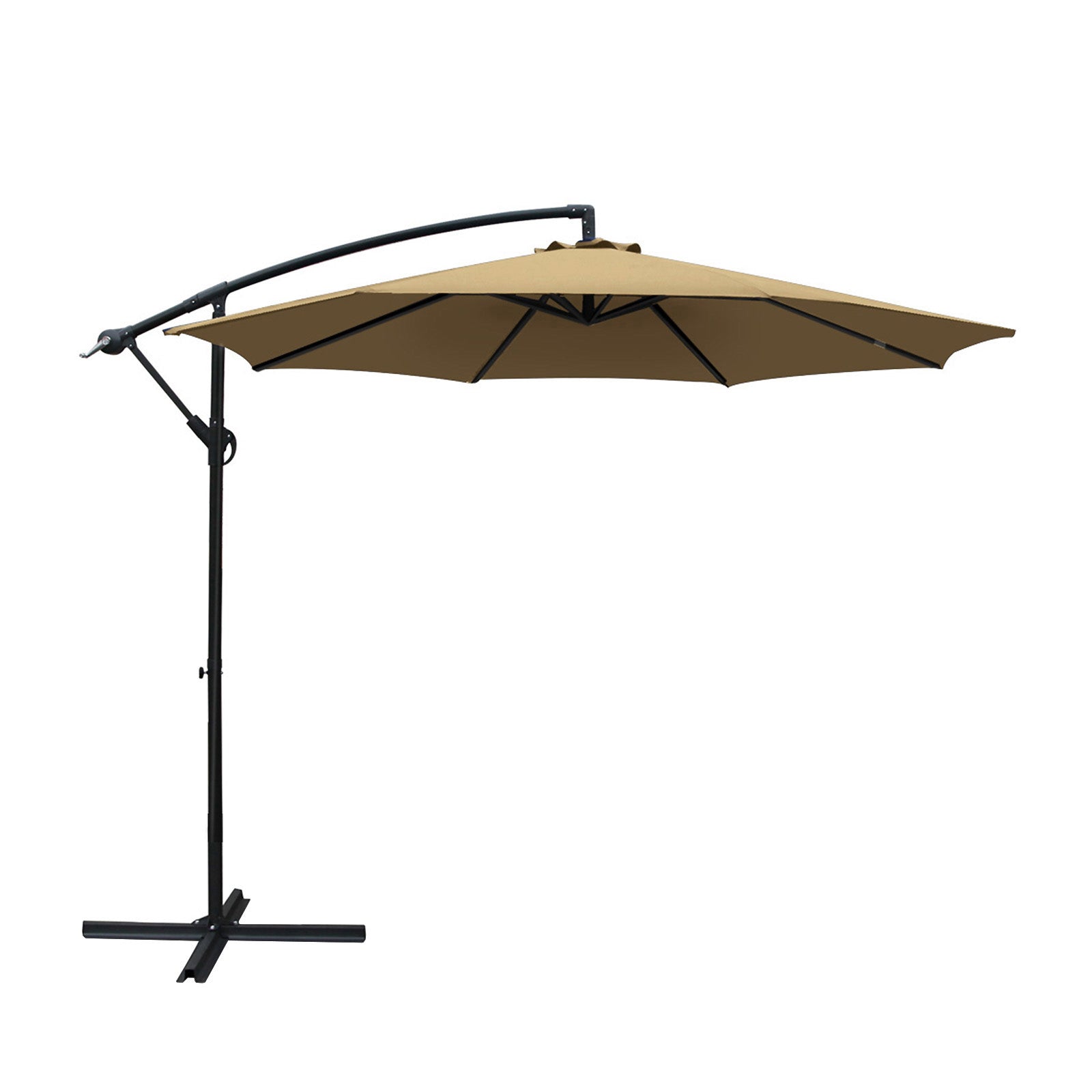 Umbrellas & Sunshades: Instahut 3m Outdoor Umbrella Cantilever Beach Garden Patio Beige