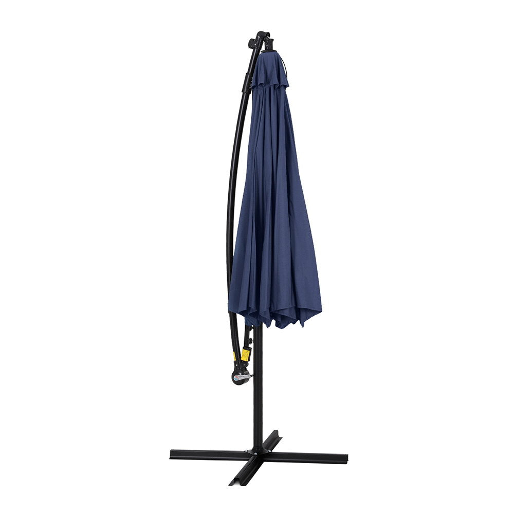 Umbrellas & Sunshades: Instahut Outdoor Umbrella 3M Cantilever Beach LED Umbrellas Garden Shade Patio