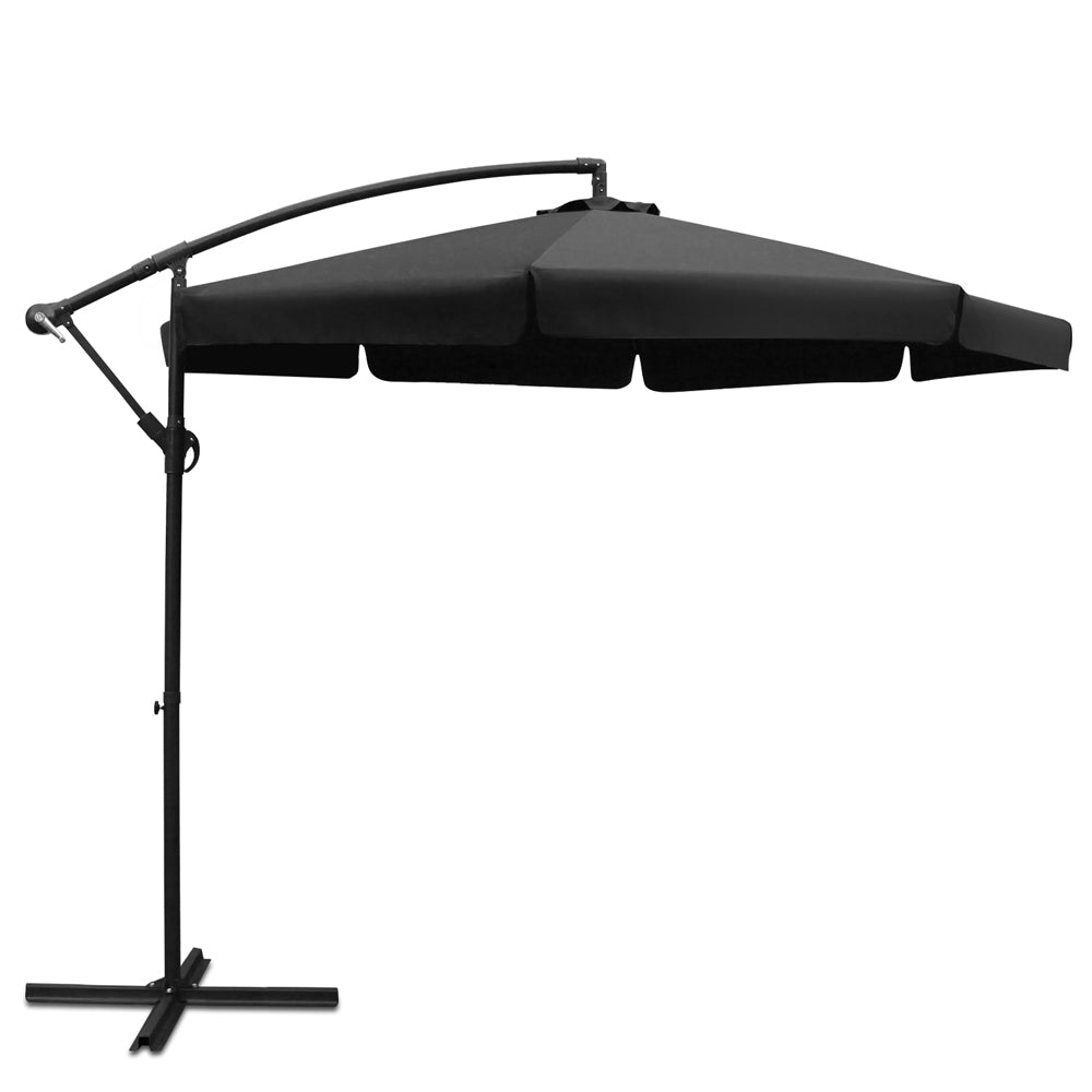 Umbrellas & Sunshades: Instahut 3m Outdoor Umbrella Cantilever Garden Beach Patio Black