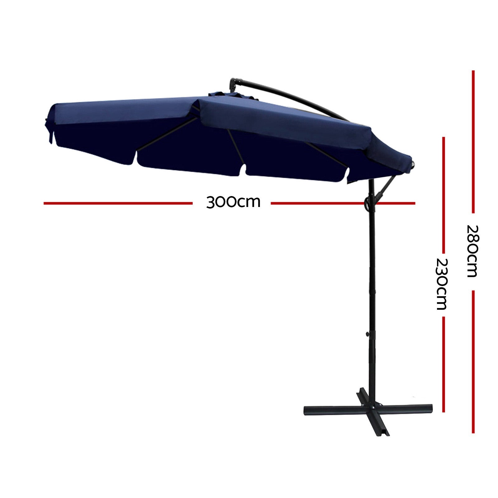 Umbrellas & Sunshades: Instahut 3m Outdoor Umbrella Cantilever Garden Beach Patio Navy