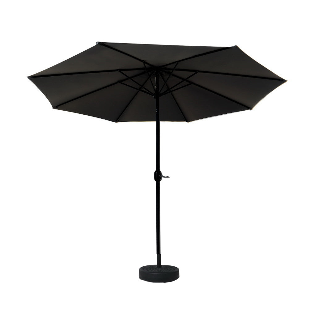 Umbrellas & Sunshades: Instahut Outdoor Umbrella 2.7m Base Beach Pole Garden Tilt Sun Patio UV Black