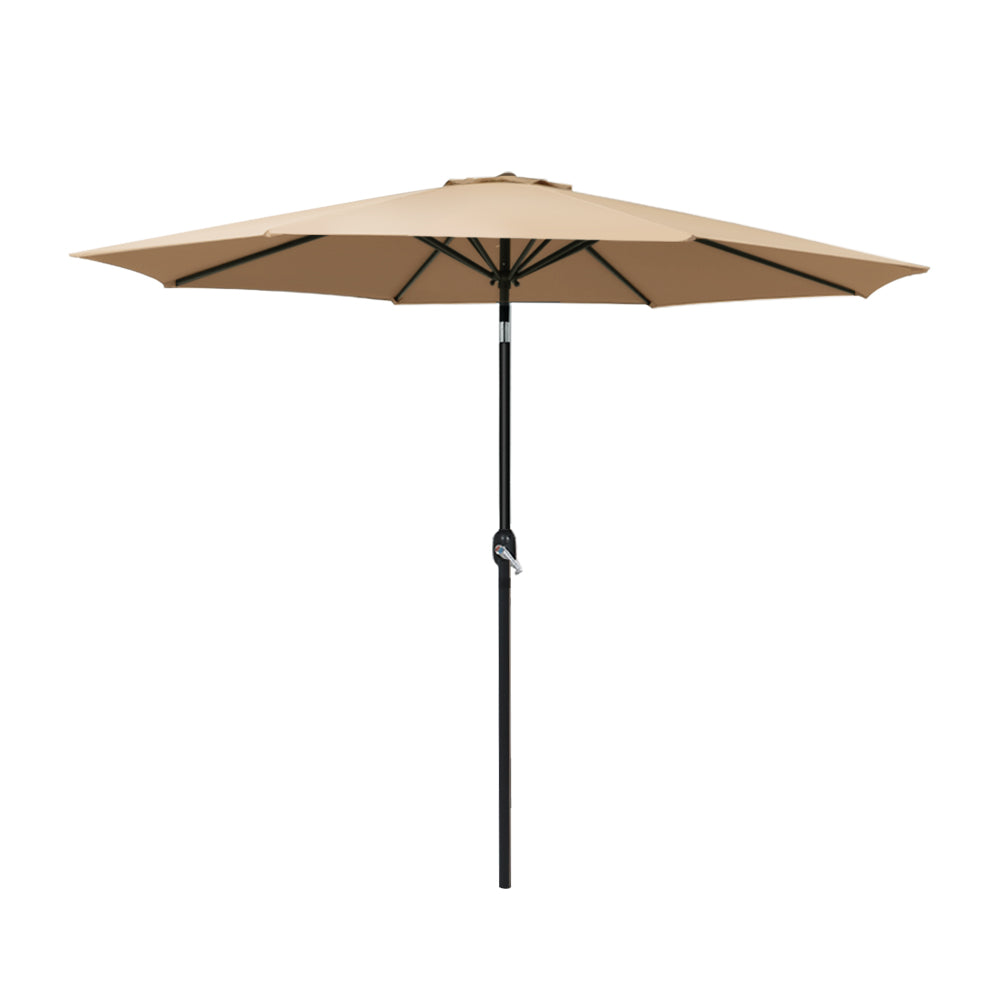 Umbrellas & Sunshades: Instahut 2.7m Outdoor Umbrella Pole Stand Garden Sun Beige