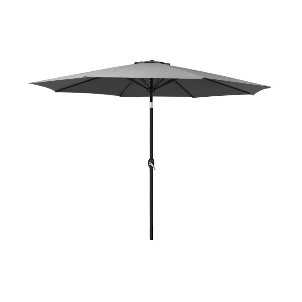 Umbrellas & Sunshades: Instahut Outdoor Umbrella 2.7m Beach Pole Garden Tilt Sun Patio UV Charcoal