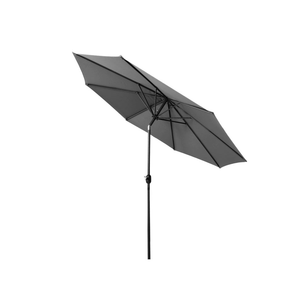Umbrellas & Sunshades: Instahut Outdoor Umbrella 2.7m Beach Pole Garden Tilt Sun Patio UV Charcoal