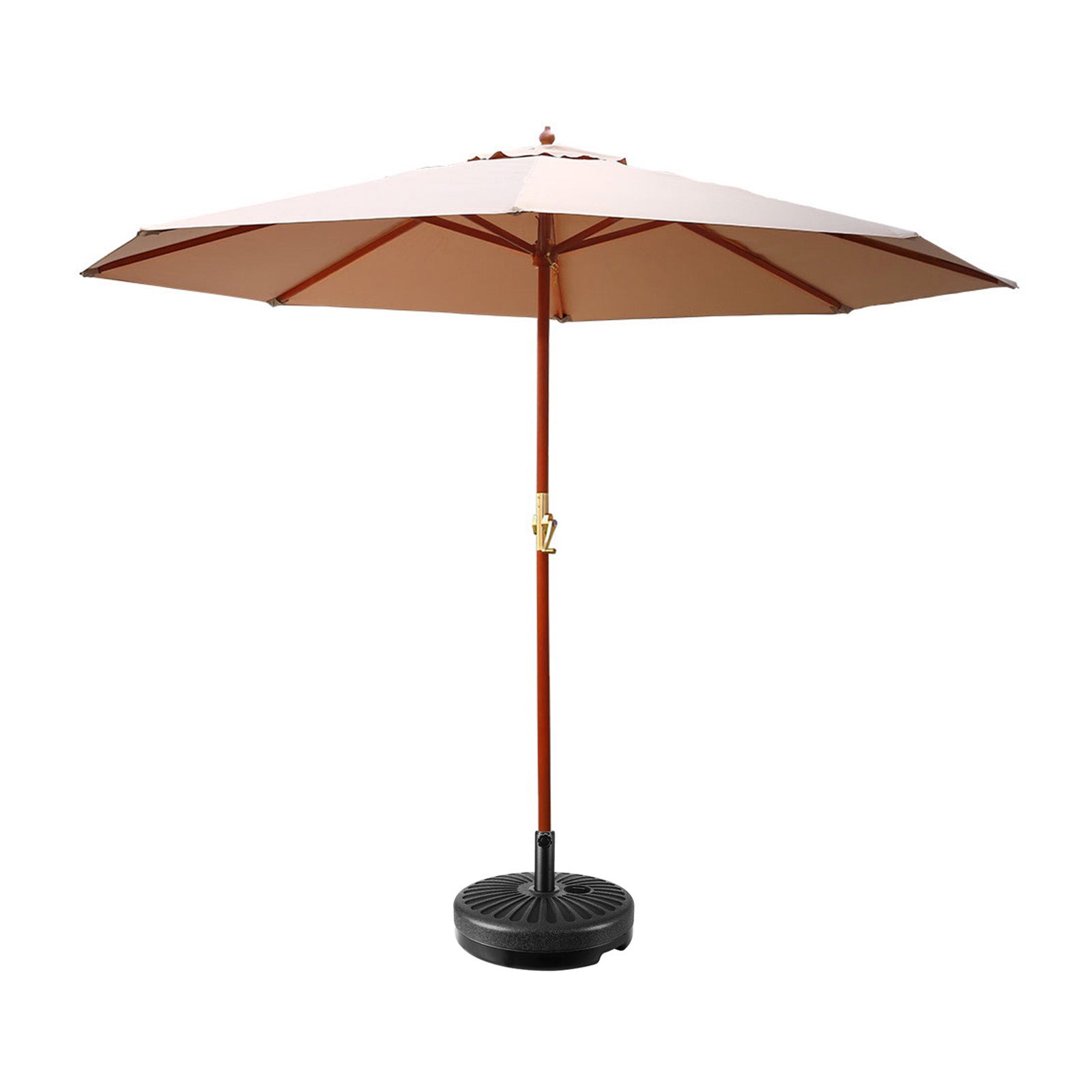 Umbrellas & Sunshades: Instahut 3m Outdoor Umbrella w/Base Pole Umbrellas Garden Sun Stand Deck Beige