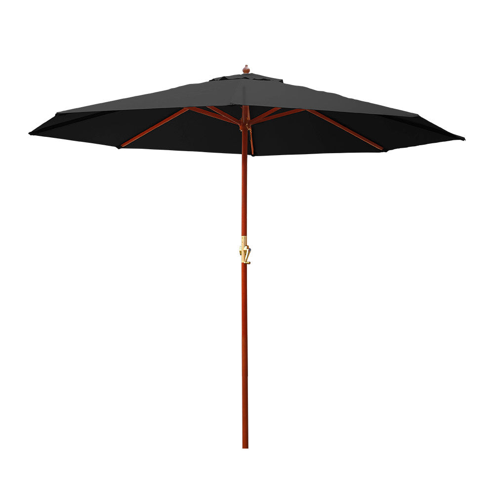 Umbrellas & Sunshades: Instahut 3m Outdoor Umbrella Pole Umbrellas Beach Garden Sun Stand Patio Black