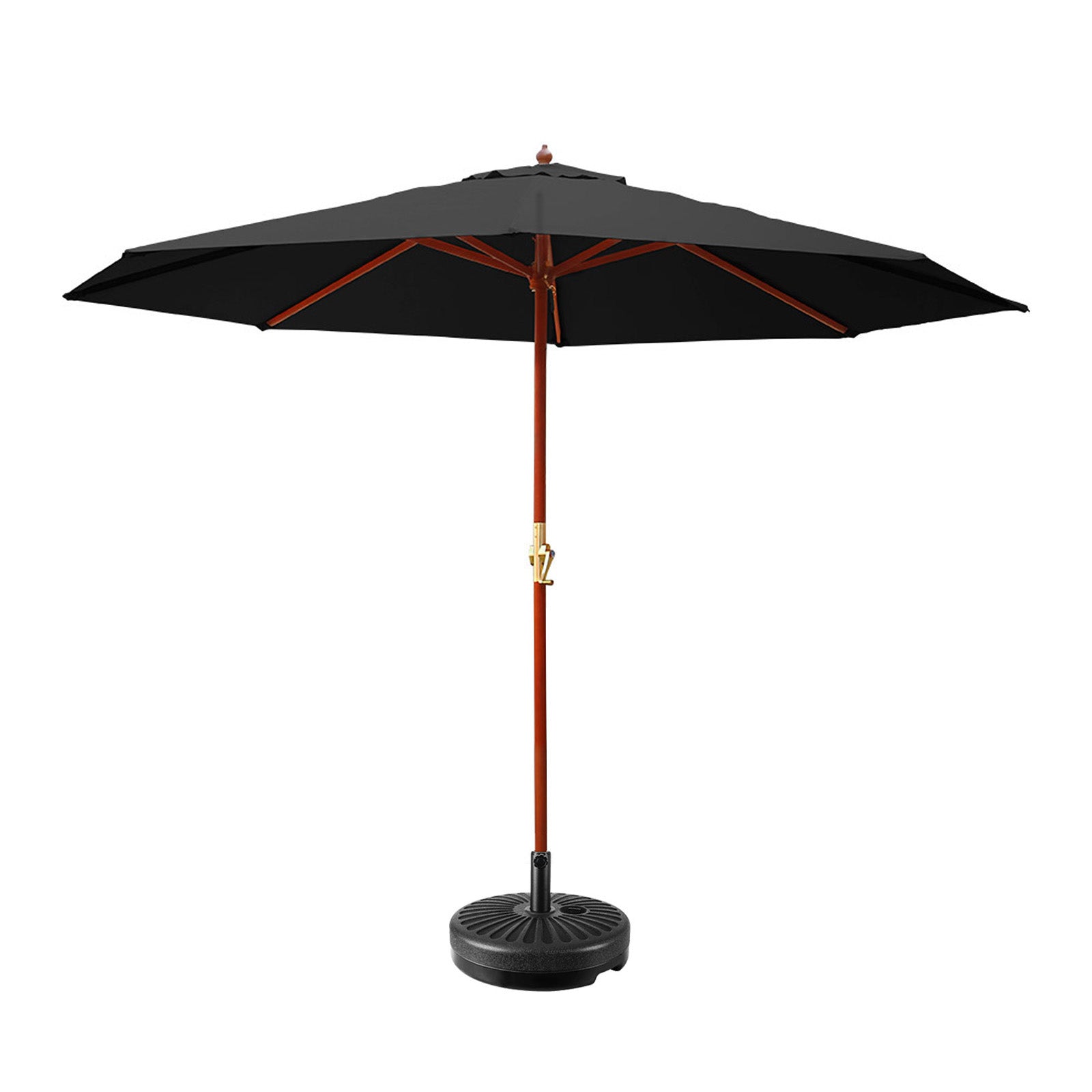 Umbrellas & Sunshades: Instahut 3m Outdoor Umbrella w/Base Pole Umbrellas Garden Sun Stand Deck Black