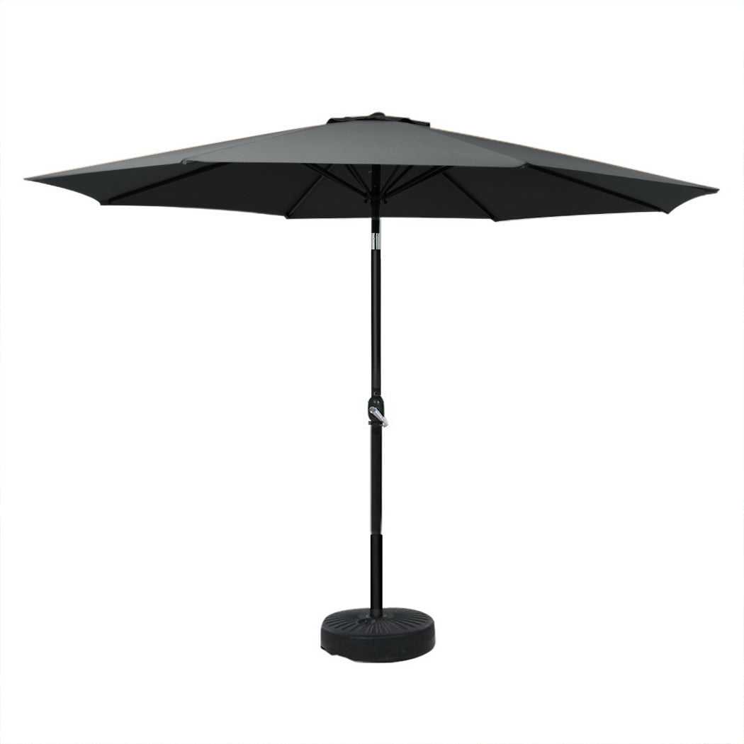 Umbrellas & Sunshades: Instahut Outdoor Umbrella 3m Base Beach Pole Garden Tilt Sun Patio UV Black