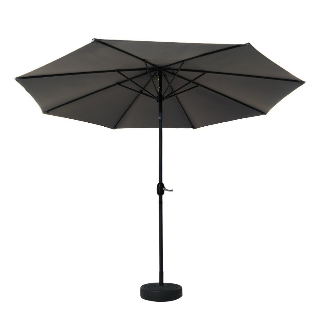 Umbrellas & Sunshades: Instahut Outdoor Umbrella 3m Base Beach Pole Garden Tilt Sun Patio UV Charcoal