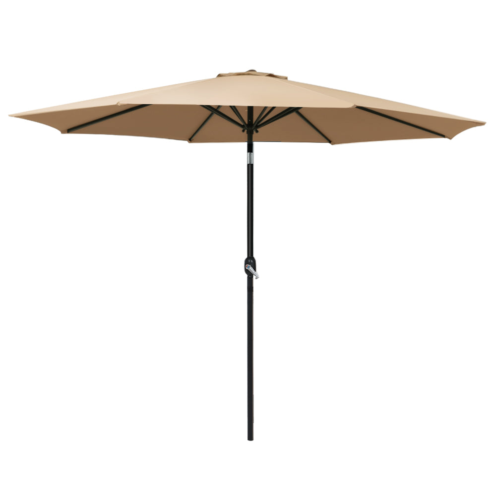 Umbrellas & Sunshades: Instahut 3m Outdoor Umbrella Beach Pole Garden Patio Tilt Beige