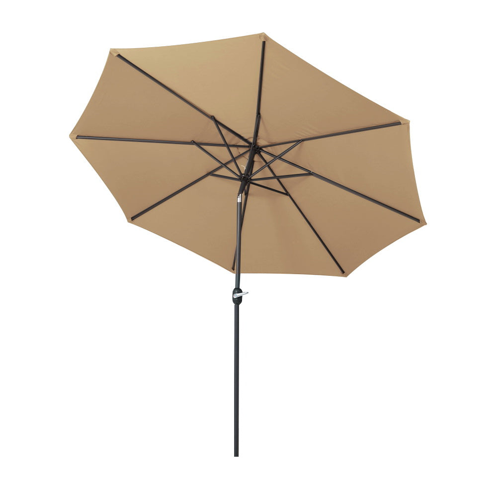 Umbrellas & Sunshades: Instahut 3m Outdoor Umbrella Beach Pole Garden Patio Tilt Beige