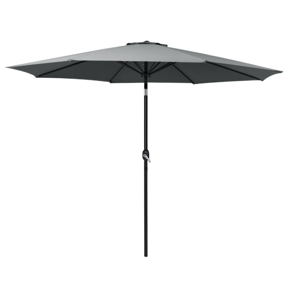 Umbrellas & Sunshades: Instahut 3m Outdoor Umbrella Beach Pole Garden Patio Tilt Charcoal