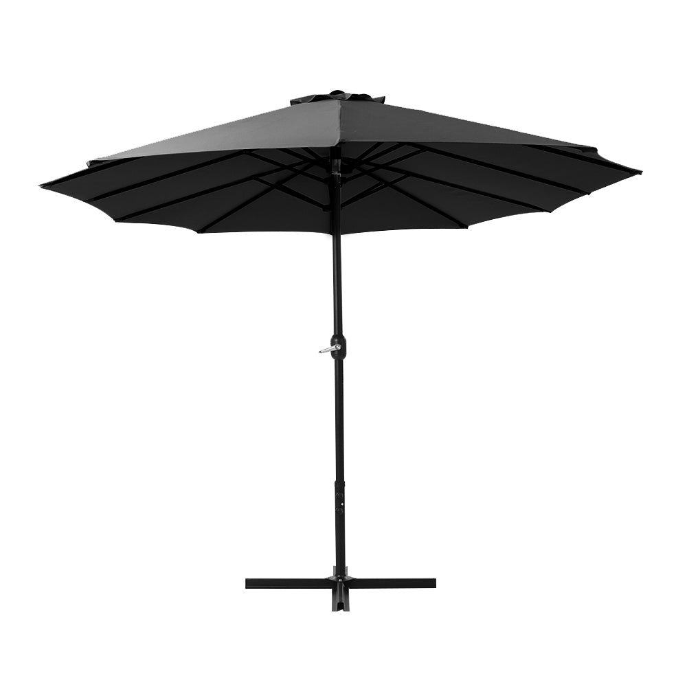 Umbrellas & Sunshades: Instahut 4.57m Outdoor Umbrella Beach Pole Garden Tilt Black