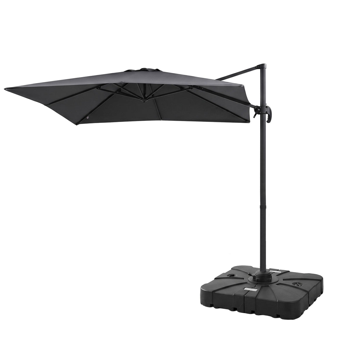 Instahut Outdoor Umbrella w/Base 3m Cantilever Stand Sun Roma 360 Degree Charcoal