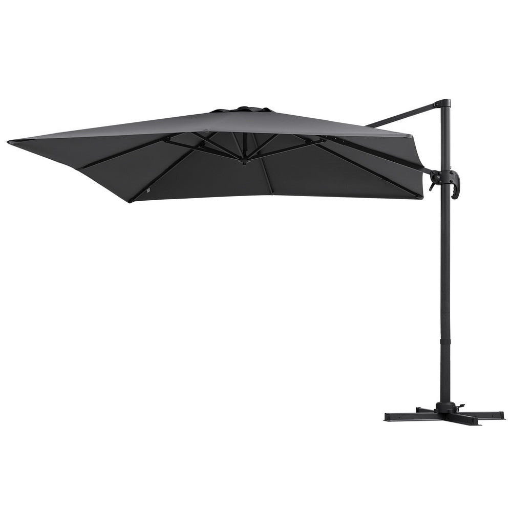 Umbrellas & Sunshades: Instahut Outdoor Umbrella 3m Umbrellas Cantilever Stand Sun Roma 360 Degree Charcoal