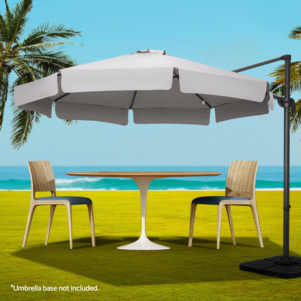 Umbrellas & Sunshades: Instahut 3m Outdoor Umbrella Cantilever 360 Degree Tilt Beach Roma Grey