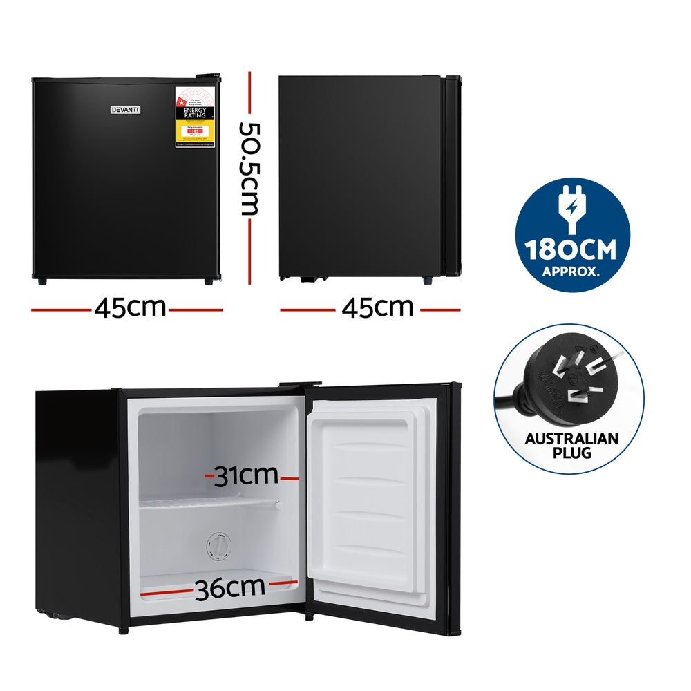 Devanti 31L Small Upright Freezer Vertical Freezer Black