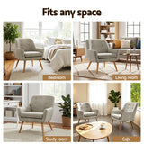 Artiss 2X Armchair Lounge Chair Accent Tub Chair Beige ANNE