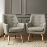 Artiss 2X Armchair Lounge Chair Accent Tub Chair Beige ANNE