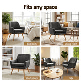 Artiss 2X Armchair Lounge Chair Accent Tub Chair Charcoal ANNE