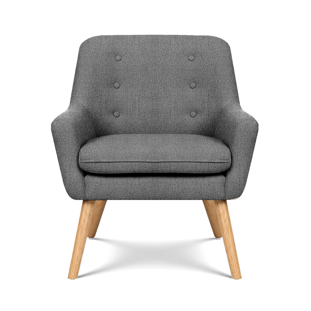 Arm Chairs & Recliners: Artiss 2X Armchair Lounge Chair Accent Tub Chair Grey ANNE
