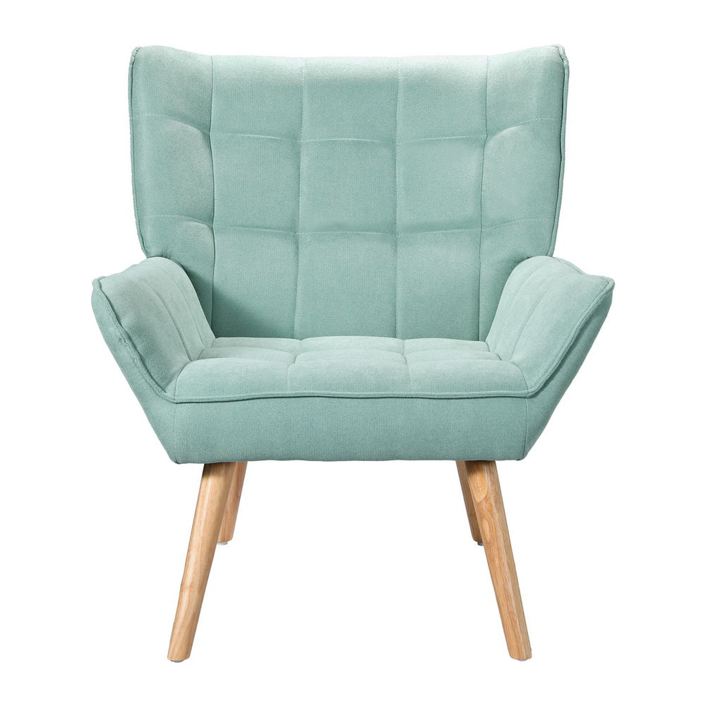 Arm Chairs & Recliners: Artiss Armchair Lounge Chair Accent Chairs Sofa Linen Fabric Cushion Seat Blue
